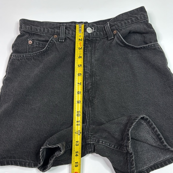Vintage Levi's 920 Relaxed Fit Black Denim Shorts Size 12 Orange Tag 1994 - Picture 7 of 9